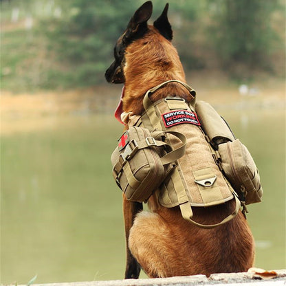 Molle System Adjustable Military Vest With Tactical Dog Harness