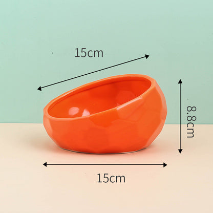 Unique Shaped Ceramic Pet Feeding Bowl