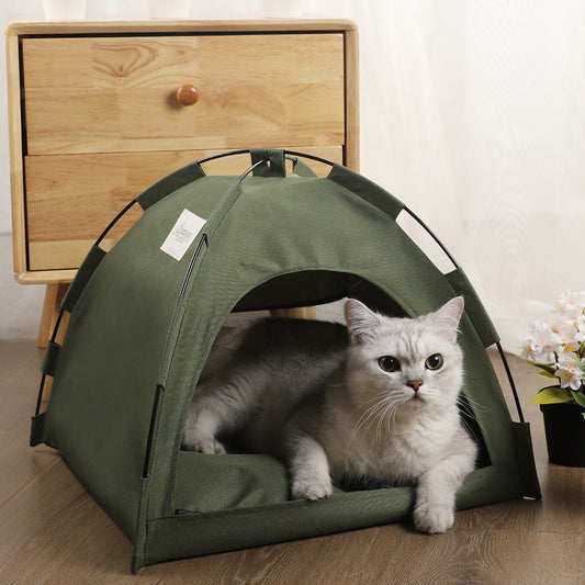 Pet Camping Tent House With Softer Cushion For Indoor & Outdoor