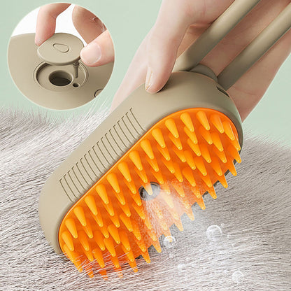 3-In-1 Electric Steamy Pet Grooming & Massage Brush