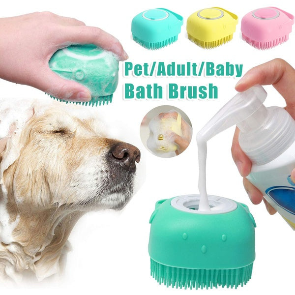 Silicone Pet Grooming Tool: Pour Shampoo, Massage & Bathing Comb