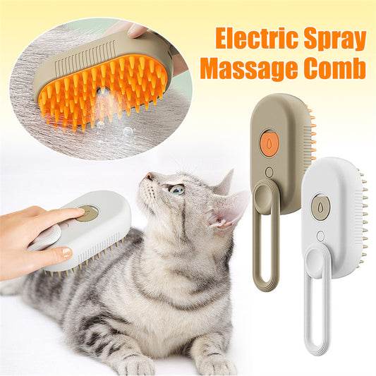 3-In-1 Electric Steamy Pet Grooming & Massage Brush