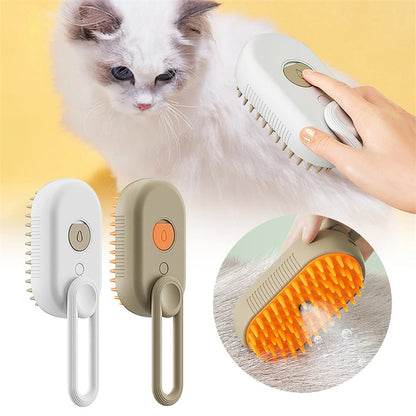 3-In-1 Electric Steamy Pet Grooming & Massage Brush