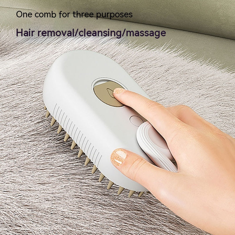 3-In-1 Electric Steamy Pet Grooming & Massage Brush