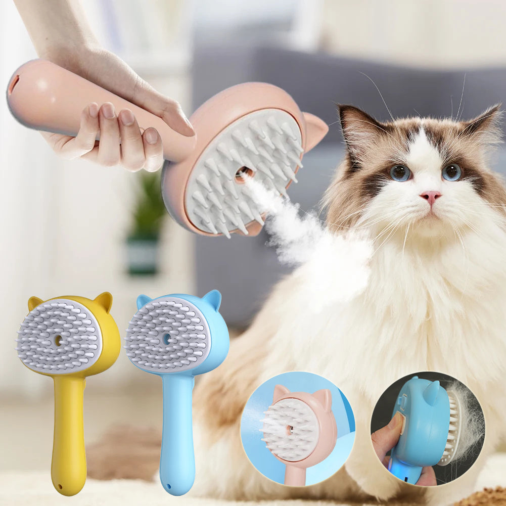 Rechargeable Multifunctional Pets Grooming Brush For Self Cleaning & Massage